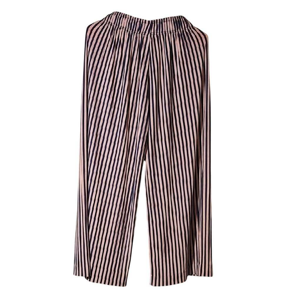 Pink and Blue Wide Leg Striped Pants
